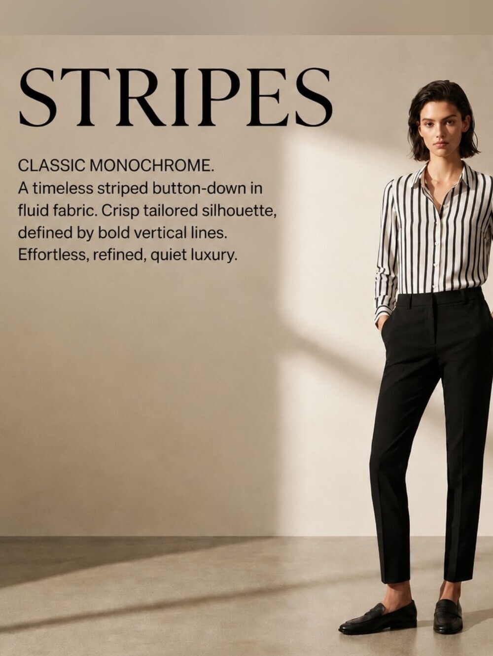 NWT Cupio Black & White Vertical Stripe Button-Down Shirt Sz L